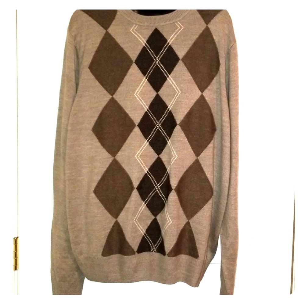 Dockers Tan Argyle Crewneck Sweater
